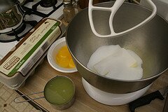 Granulated sugar in bowl with butter